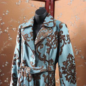 3 Sisters Blue & Brown Jacket w/ Sash Belt